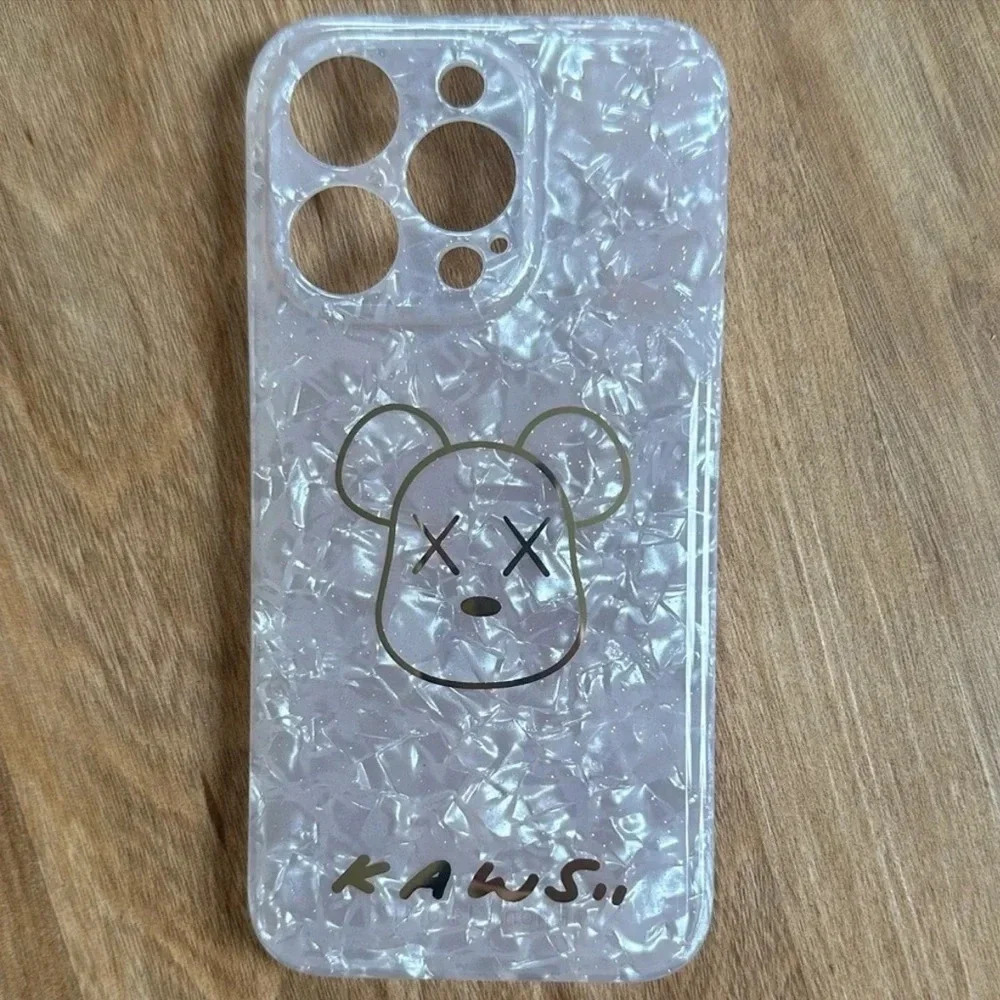 IPHONE CASE 14 PRO APPLE IPHONE 14 PRO LUXURY BEAR & SAYS KAWS AT BOTTOM